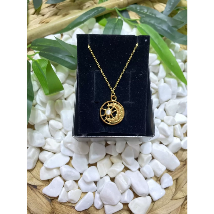 316L ÇELİK TERS AY YILDIZ FİGÜRLÜ KOLYE