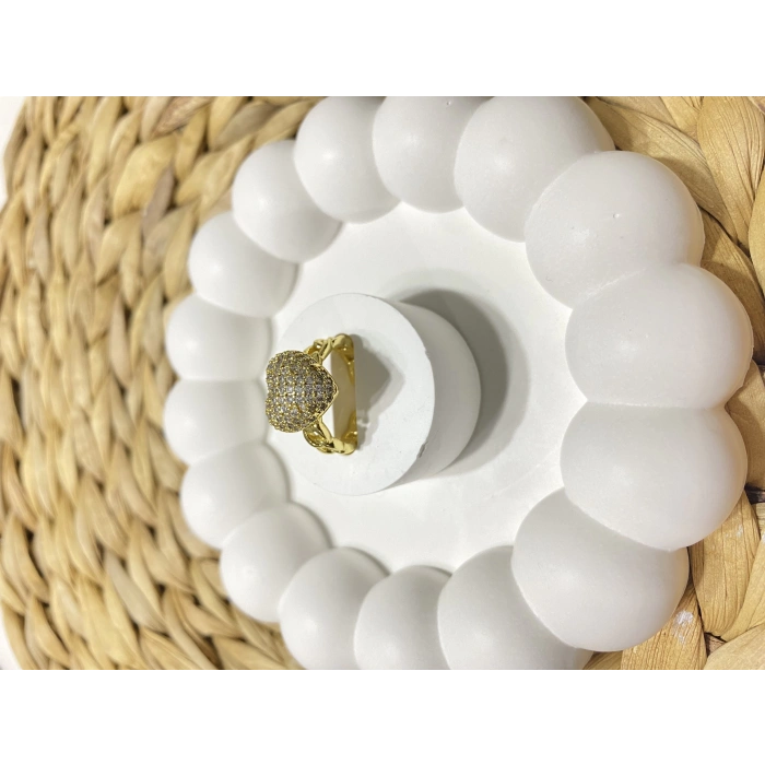 KALPLİ ZİRKON PİRİNÇ METAL AYARLANABİLİR YÜZÜK