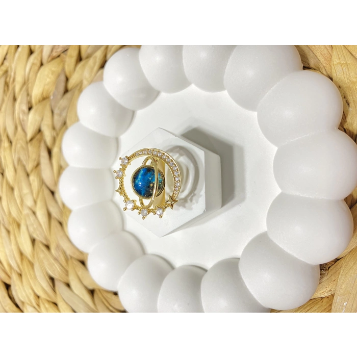 ÇELİK ALTIN RENK HİLAL, AY VE UNİCORN FİGÜRLÜ AYARLANABİLİR YÜZÜK