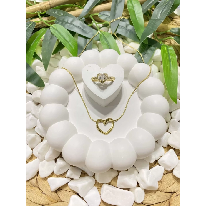 ÇELİK GOLD KALP FİGÜRLÜ KOLYE