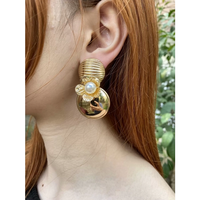 İTHAL LUX İNCİ  ÇİÇEKLİ KÜPE