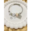 ÇELİK GÜMÜŞ RENK PEMBE PANDORA BİLEKLİK