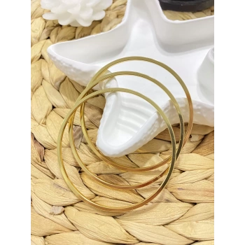 ÇELİK GOLD 3LÜ AJDA BİLEKLİK (60 MM KÜÇÜK BOY)