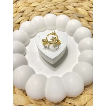 ALTIN RENK YILDIZ FİGÜRLÜ AYARLANABİLİR YÜZÜK