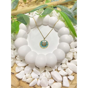 316L ÇELİK MAVİ KUTUP YILDIZI FİGÜRLÜ KOLYE (40 +5 cm)