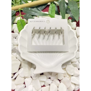 6LI GÜMÜŞ RENK KÜPE SET