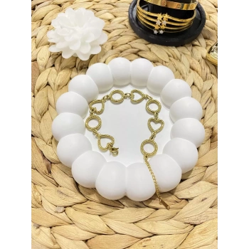 ÇELİK GOLD KALP DETAYLI BİLEKLİK