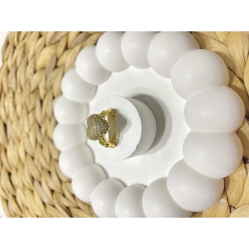 KALPLİ ZİRKON PİRİNÇ METAL AYARLANABİLİR YÜZÜK