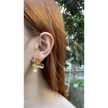 ÇELİK GOLD ÇİÇEK KÜPE