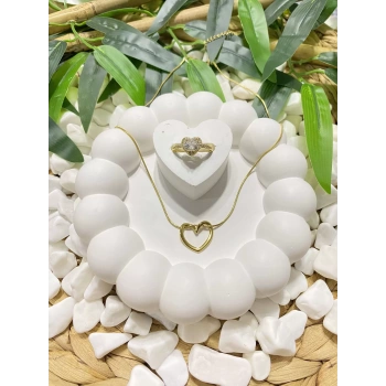 ÇELİK GOLD KALP FİGÜRLÜ KOLYE