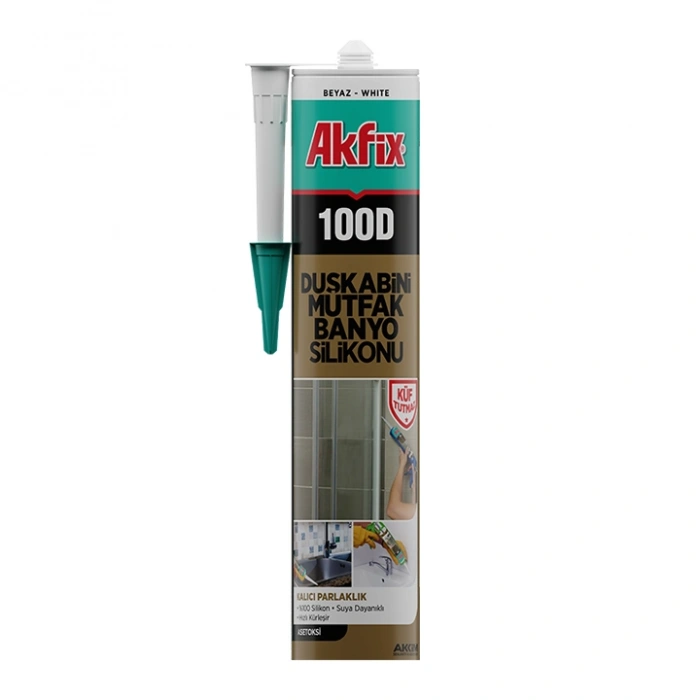 Akfix 100D Duş Kabini Mutfak Banyo Silikonu 280ml
