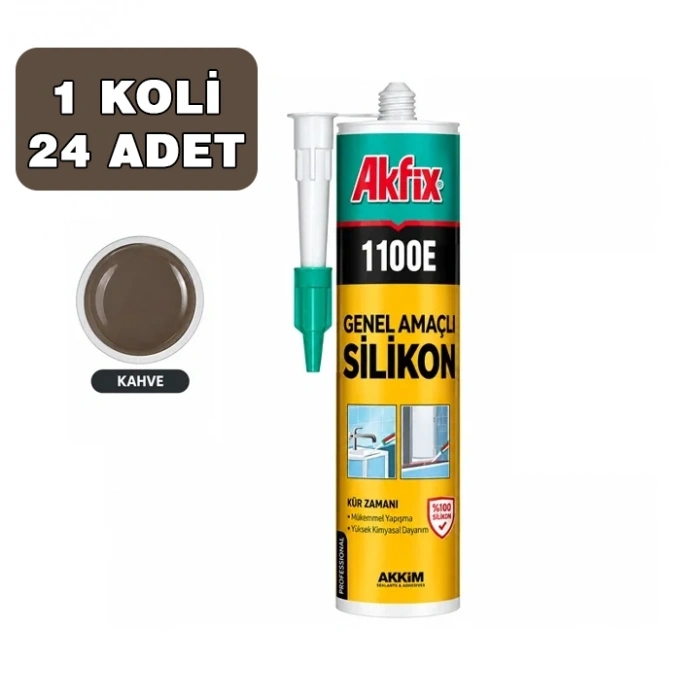 Akfix Genel Amaçlı Silikon 280g, Kahve, 1 Koli 24 Adet
