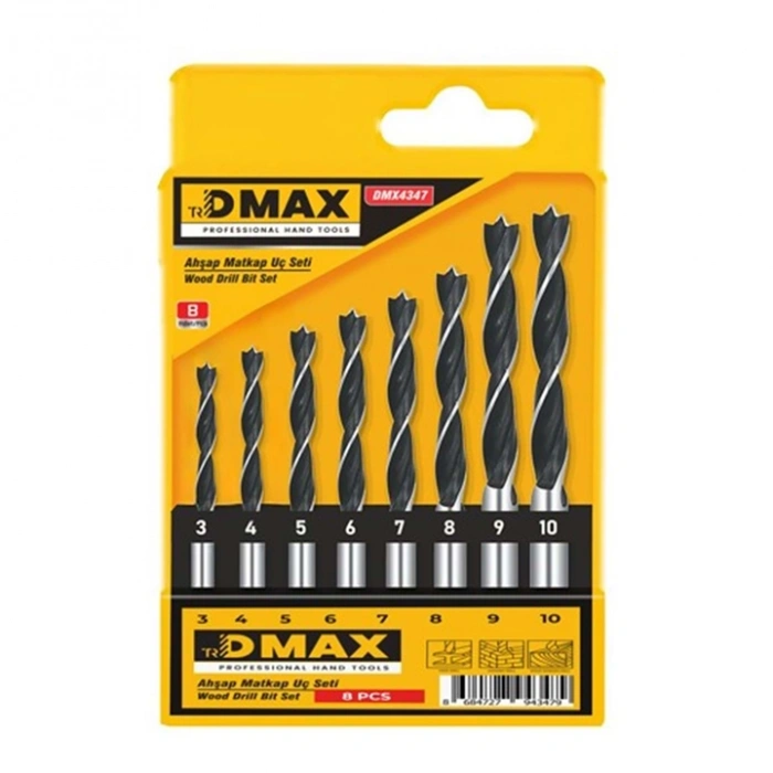 Dmax Ahşap Matkap Ucu Seti, 8 Parça