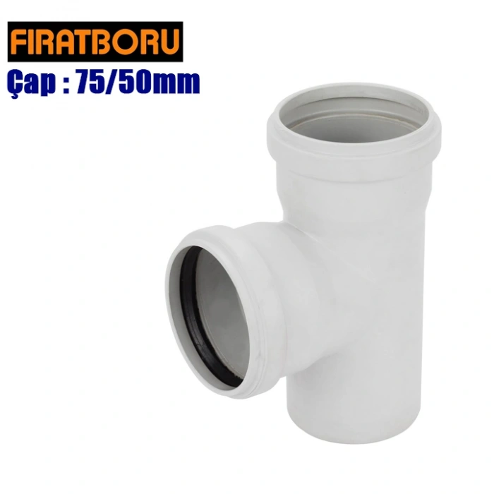 FIRAT PVC TE Çatal 75/50mm, TE Çatal, 1 Adet