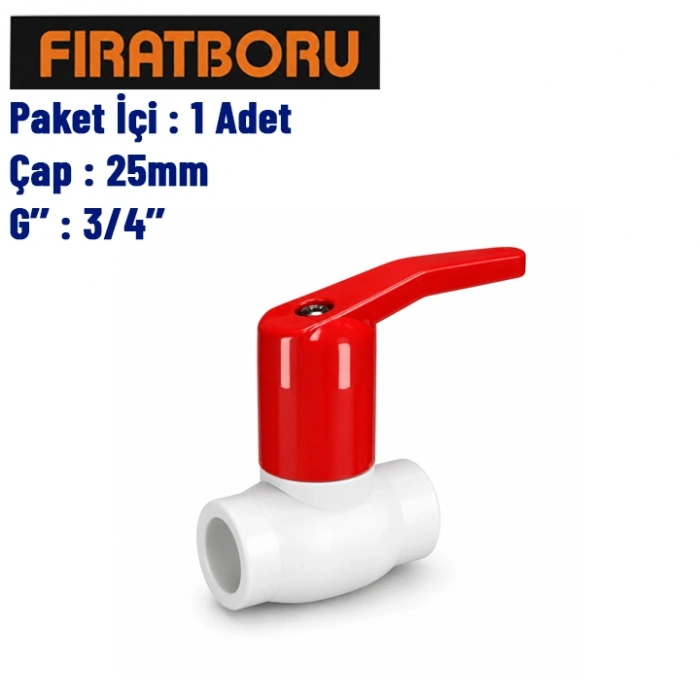 FIRAT Uzun Tip Küresel Vana 25mm, 3/4, 7B83525191