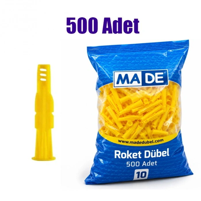 MADE Roket Dübel 500 Adet, 10mm, Roket Dübel 500 Adet
