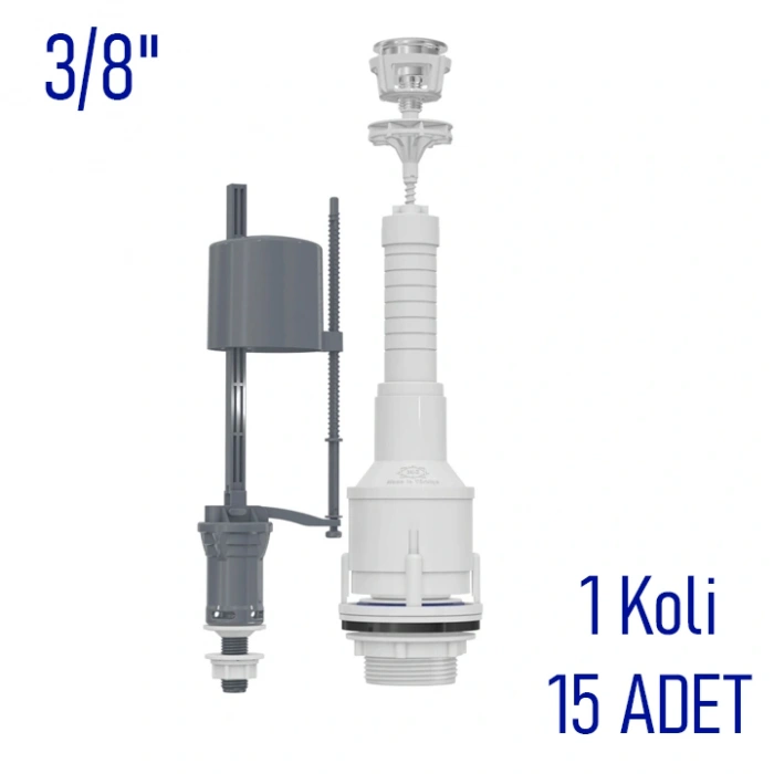 MEGA Basmalı İç Takım (Alttan Giriş) 3/8, Plastik, 1 Koli 15 Adet