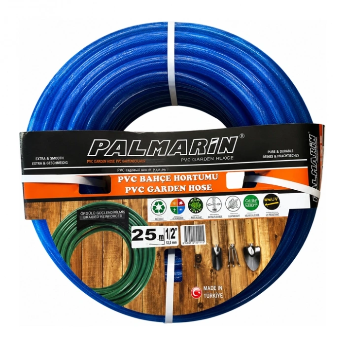 Palmarin PVC Bahçe Hortumu, 25mt 1/2 Bahçe Sulama Hortumu