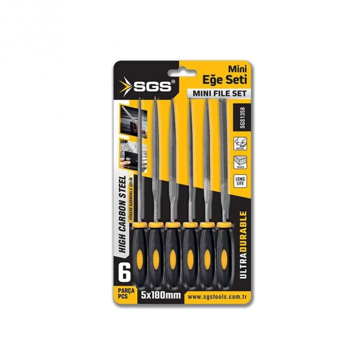 SGS Mini Eğe Seti 5x180mm, 6 Parça