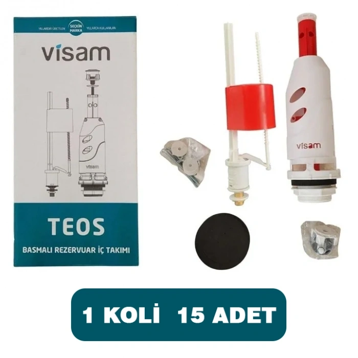 Visam Teos Basmalı Klozet Rezervuar İç Takımı, 15 Adet