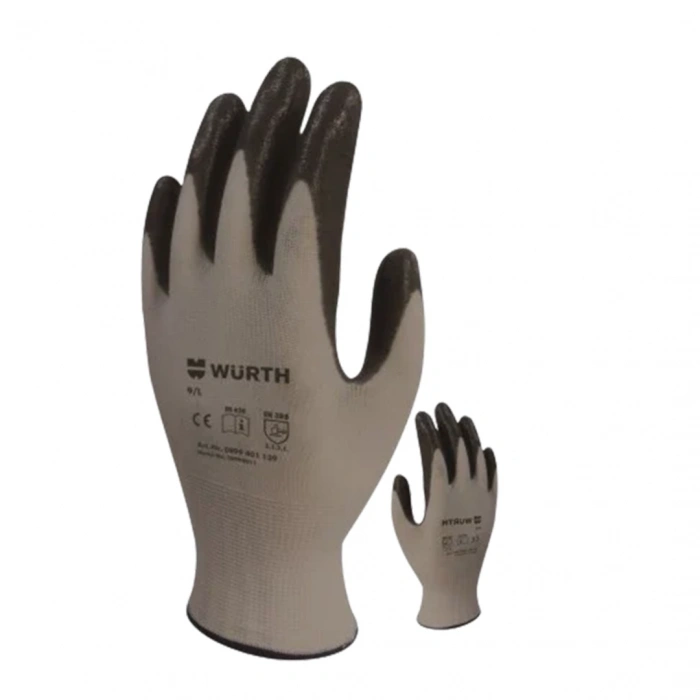 WÜRTH Mekanikçi Eldiveni Nitril, Gri-Siyah
