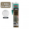 Akfix 100D Duş Kabini Mutfak Banyo Silikonu 280ml, Şeffaf, 1 Koli 24 Adet