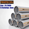 FIRAT 75/2000mm Dublex PVC Atık Su Borusu, 3mm Et Kalınlığı, 1 Adet