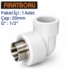 FIRAT Dış Dişli Dirsek, 20mm, 1/2, 1 Adet, 7B74020127