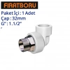 FIRAT Dış Dişli Dirsek (Altı Köşe) 32mm, 1.1/2”, 1 Adet, 7B73050381