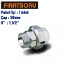 FIRAT Dış Dişli Rakor (Altı Köşe) 50mm, 1.1/2, 1 Adet, 7B63050381