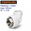 FIRAT İç Dişli Dirsek (Altı Köşe) 32mm, 1.1/4, 1 Adet, 7B71040318