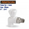 FIRAT PP Köşe Radyatör Vana 25mm, 3/4, 1 Adet, 7B91025191