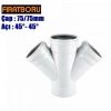 FIRAT PVC Çift Çatal 75/75mm 45°-45°, PVC Çift Çatal 45°-45°, 1 Adet