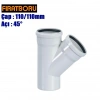 FIRAT PVC Tek Çatal 110/110mm 45°, PVC Tek Çatal 45°, 1 Adet