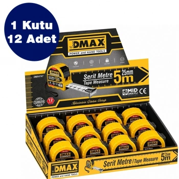 Dmax Prof Şerit Metre 5mt*25mm, 12 Adet, 1 Koli