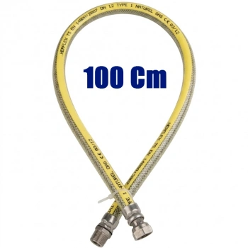 Doğalgaz Flex Bağlantı Hortumu Gaz Flexi Soba Fırın Ocak 100 Cm
