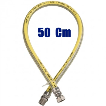 Doğalgaz Flex Bağlantı Hortumu Gaz Flexi Soba Fırın Ocak 50 Cm