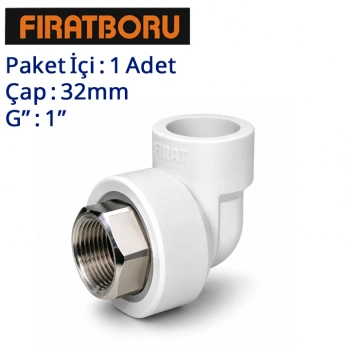 FIRAT İç Dişli Dirsek (Altı Köşe) 32mm, 1, 1 Adet, 7B71032254