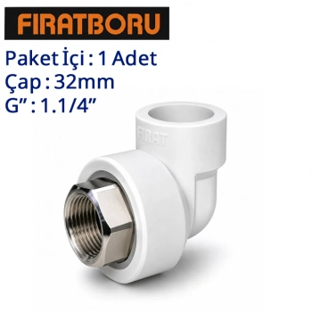 FIRAT İç Dişli Dirsek (Altı Köşe) 32mm, 1.1/4, 1 Adet, 7B71040318