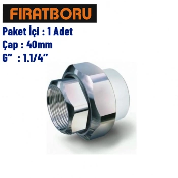 FIRAT İç Dişli Oynar Başlıklı Rakor 40mm, 1.1/4, 1 Adet, 7B65040191