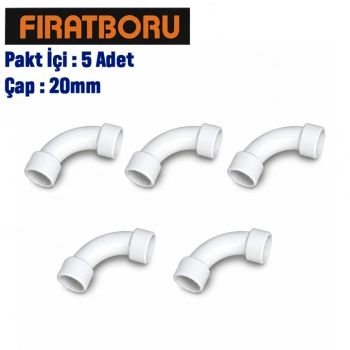 FIRAT Kavisli Dirsek (Dişi) 20mm, 5 Adet, 7B11003020