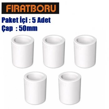Fırat Manşon 50mm, 50mm PPRC Manşon, 5 Adet, 7B21000050