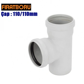 FIRAT PVC TE Çatal 110/110mm, TE Çatal, 1 Adet