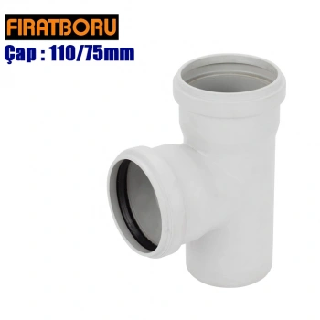FIRAT PVC TE Çatal 110/75mm, TE Çatal, 1 Adet