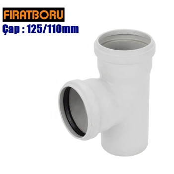 FIRAT PVC TE Çatal 125/110mm, TE Çatal, 1 Adet