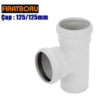 FIRAT PVC TE Çatal 125/125mm, TE Çatal, 1 Adet