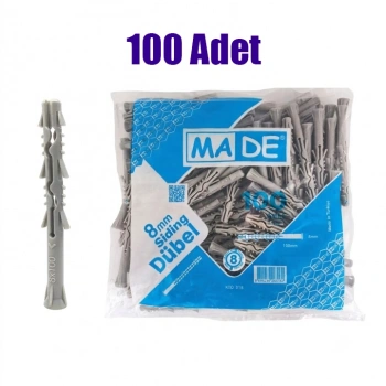 MADE 8mm Siding Dübel 100 Adet, Mantoloma Dübeli