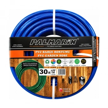 Palmarin PVC Bahçe Hortumu, 30mt 1/2 Bahçe Sulama Hortumu
