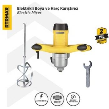 RTRMAX Boya Ve Harç Karıştırıcı 1800w 140mm 700 D/d RTM396(2 YIL GARANTİLİ)