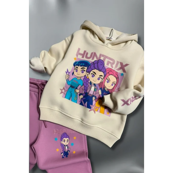 3 İplik Huntrix Kız Çocuk Eşofman Takım
